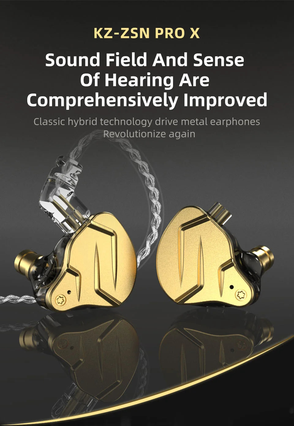 KZ ZSN Pro X 1DD 1BA Metal HIFI In Ear Earphone Bass Earbuds Hybrid Driver Sport Headset Very Low Voice For ZSX ZAX ASX EDX Z1