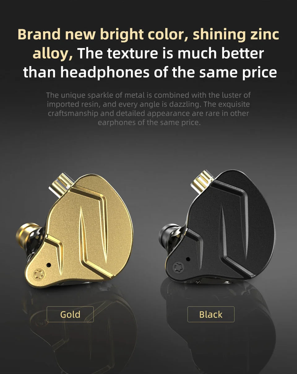 KZ ZSN Pro X 1DD 1BA Metal HIFI In Ear Earphone Bass Earbuds Hybrid Driver Sport Headset Very Low Voice For ZSX ZAX ASX EDX Z1