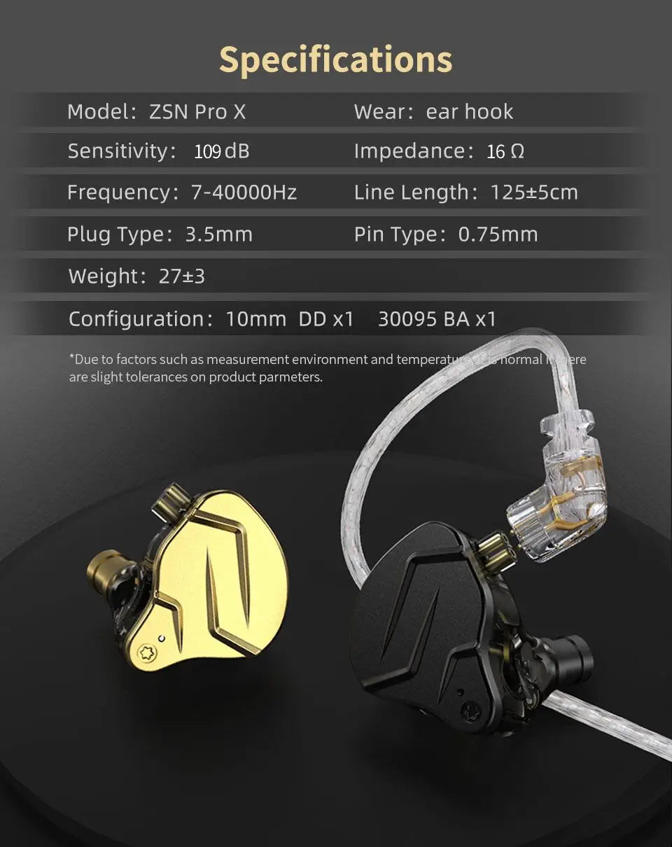 KZ ZSN Pro X 1DD 1BA Metal HIFI In Ear Earphone Bass Earbuds Hybrid Driver Sport Headset Very Low Voice For ZSX ZAX ASX EDX Z1