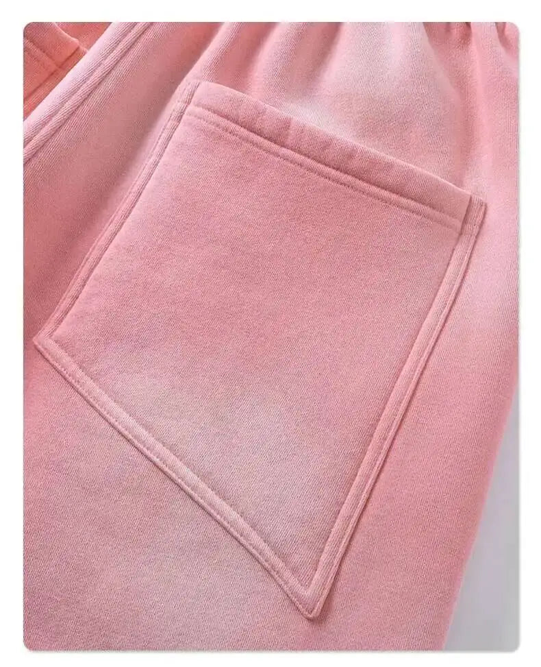 IEFB Spring New Trendy Sets Washed Sweatshirt Sweatpants Splash-ink Spray Dye Velvet Hoodies Autumn Male Wear Menwear 9W125