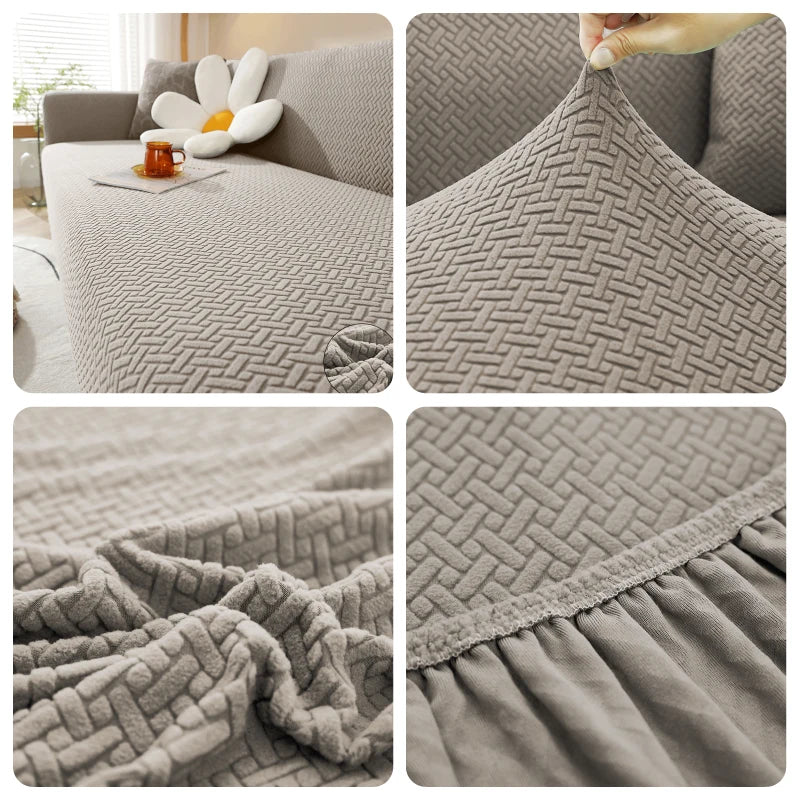 Jacquard Sofa Cover For Living Room Elastic Thick Jacquard Sofa Cover For Sofa L-shaped Corner Sofa Covers 1/2/3/4/5 Seater