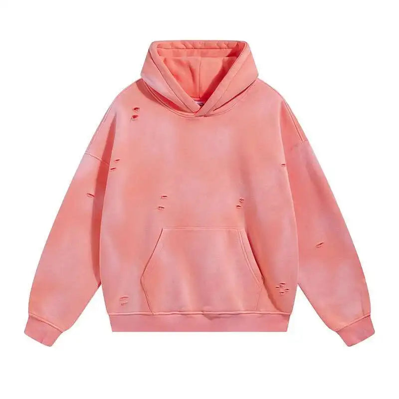 IEFB Spring New Trendy Sets Washed Sweatshirt Sweatpants Splash-ink Spray Dye Velvet Hoodies Autumn Male Wear Menwear 9W125
