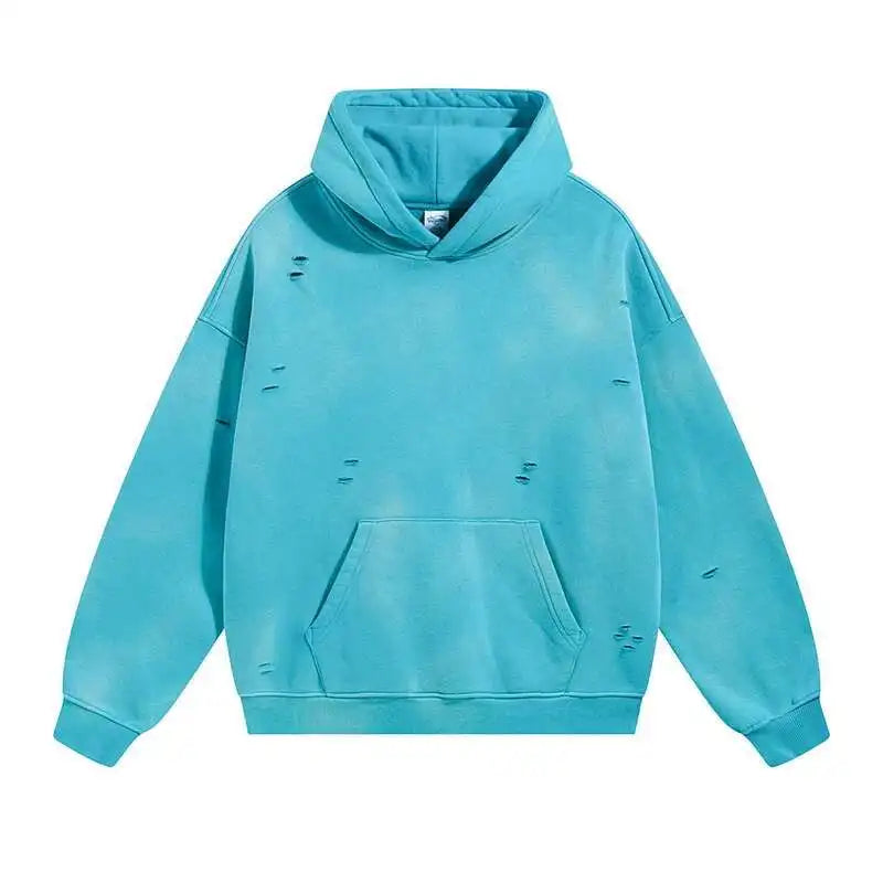 IEFB Spring New Trendy Sets Washed Sweatshirt Sweatpants Splash-ink Spray Dye Velvet Hoodies Autumn Male Wear Menwear 9W125