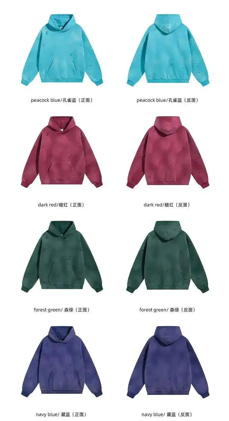 IEFB Spring New Trendy Sets Washed Sweatshirt Sweatpants Splash-ink Spray Dye Velvet Hoodies Autumn Male Wear Menwear 9W125