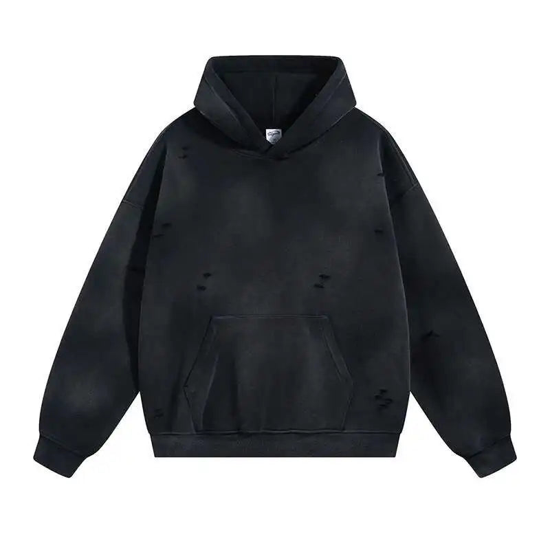 IEFB Spring New Trendy Sets Washed Sweatshirt Sweatpants Splash-ink Spray Dye Velvet Hoodies Autumn Male Wear Menwear 9W125
