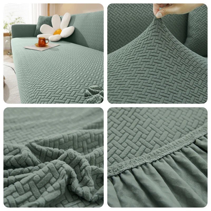 Jacquard Sofa Cover For Living Room Elastic Thick Jacquard Sofa Cover For Sofa L-shaped Corner Sofa Covers 1/2/3/4/5 Seater