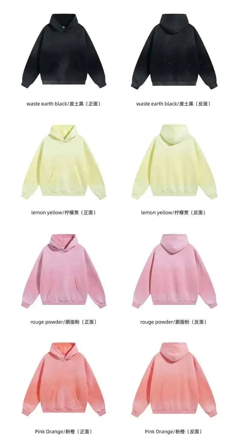IEFB Spring New Trendy Sets Washed Sweatshirt Sweatpants Splash-ink Spray Dye Velvet Hoodies Autumn Male Wear Menwear 9W125
