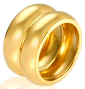 Personality Round Beads Ring Band Small Clear Crystal Zircon Waterproof Stainless Steel Gold Rings Simple Granular Fine Jewelry