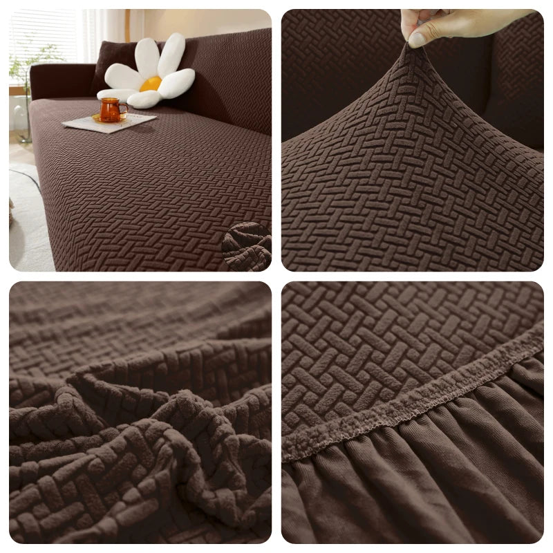 Jacquard Sofa Cover For Living Room Elastic Thick Jacquard Sofa Cover For Sofa L-shaped Corner Sofa Covers 1/2/3/4/5 Seater