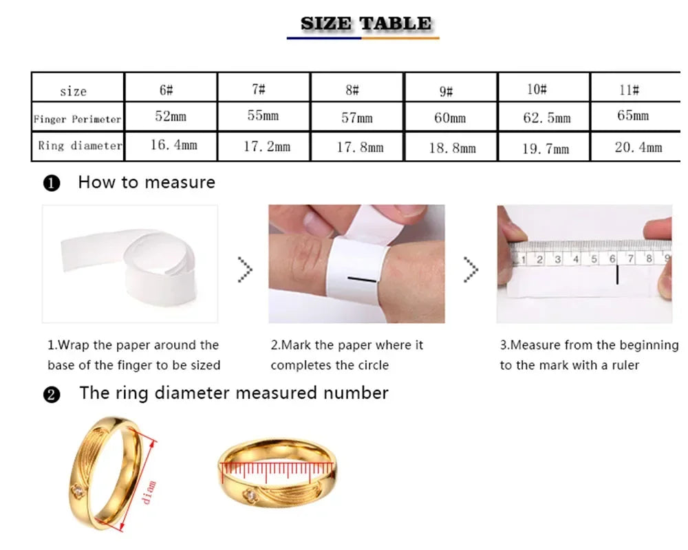 Personality Round Beads Ring Band Small Clear Crystal Zircon Waterproof Stainless Steel Gold Rings Simple Granular Fine Jewelry
