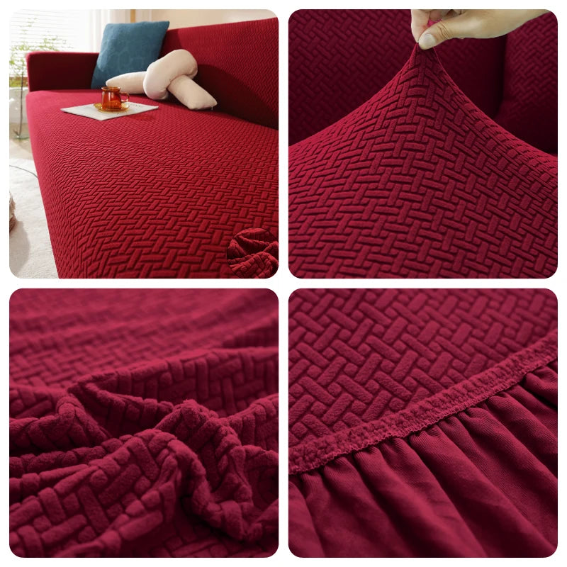Jacquard Sofa Cover For Living Room Elastic Thick Jacquard Sofa Cover For Sofa L-shaped Corner Sofa Covers 1/2/3/4/5 Seater