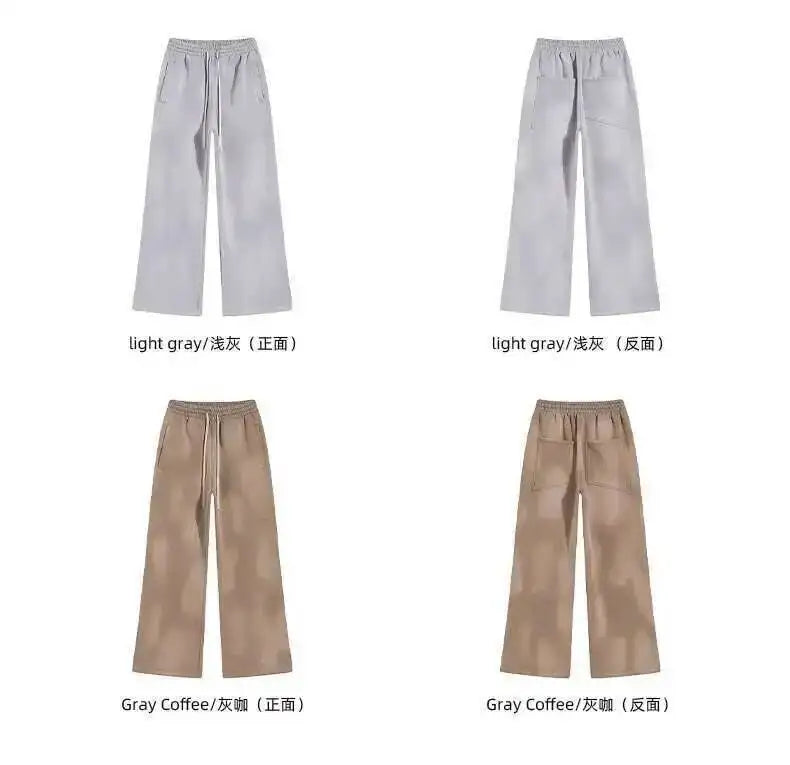 IEFB Spring New Trendy Sets Washed Sweatshirt Sweatpants Splash-ink Spray Dye Velvet Hoodies Autumn Male Wear Menwear 9W125