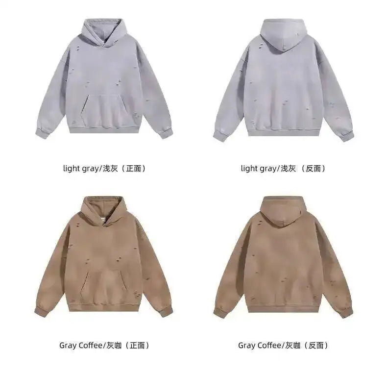 IEFB Spring New Trendy Sets Washed Sweatshirt Sweatpants Splash-ink Spray Dye Velvet Hoodies Autumn Male Wear Menwear 9W125