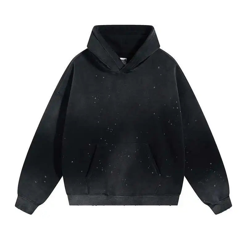 IEFB Spring New Trendy Sets Washed Sweatshirt Sweatpants Splash-ink Spray Dye Velvet Hoodies Autumn Male Wear Menwear 9W125