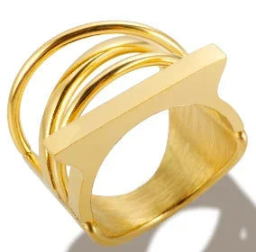 Personality Round Beads Ring Band Small Clear Crystal Zircon Waterproof Stainless Steel Gold Rings Simple Granular Fine Jewelry