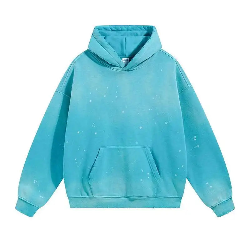 IEFB Spring New Trendy Sets Washed Sweatshirt Sweatpants Splash-ink Spray Dye Velvet Hoodies Autumn Male Wear Menwear 9W125