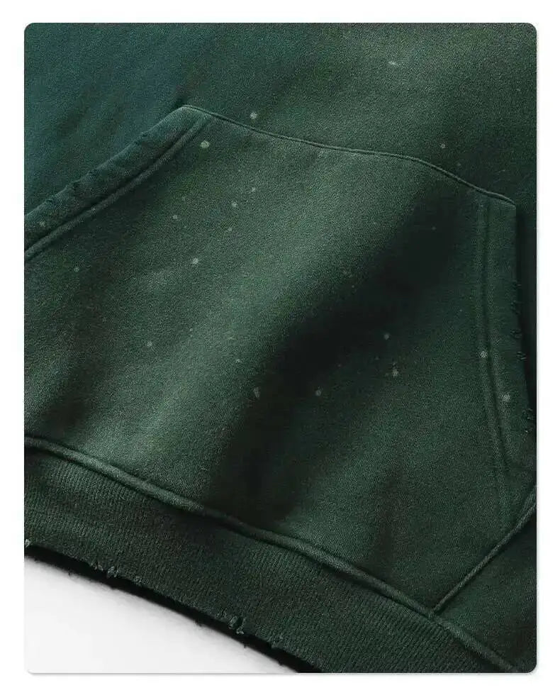 IEFB Spring New Trendy Sets Washed Sweatshirt Sweatpants Splash-ink Spray Dye Velvet Hoodies Autumn Male Wear Menwear 9W125