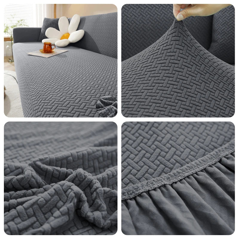 Jacquard Sofa Cover For Living Room Elastic Thick Jacquard Sofa Cover For Sofa L-shaped Corner Sofa Covers 1/2/3/4/5 Seater