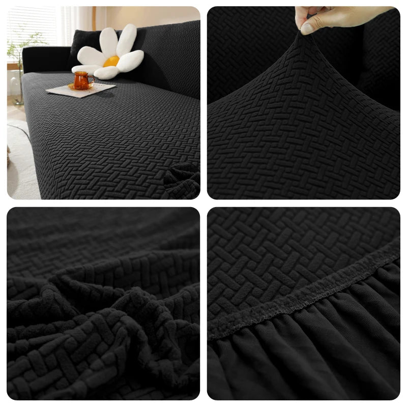 Jacquard Sofa Cover For Living Room Elastic Thick Jacquard Sofa Cover For Sofa L-shaped Corner Sofa Covers 1/2/3/4/5 Seater