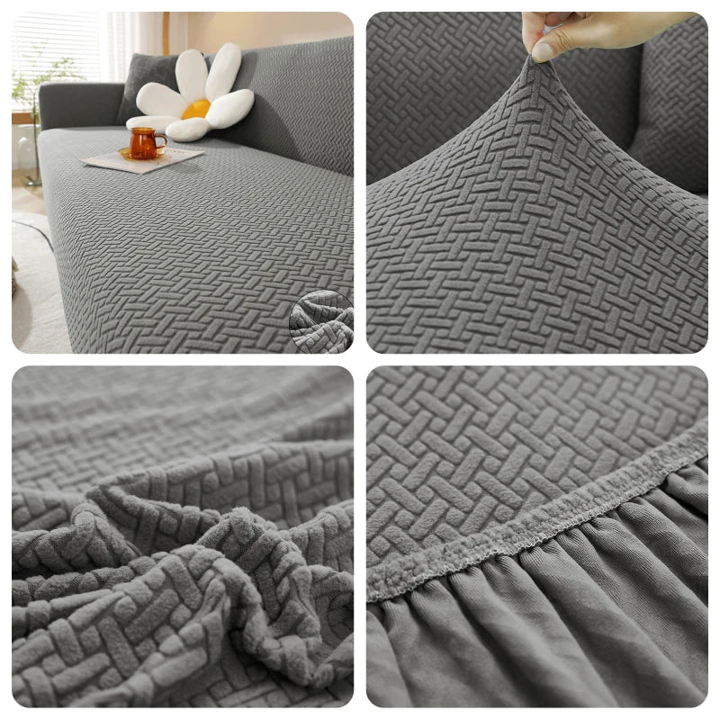 Jacquard Sofa Cover For Living Room Elastic Thick Jacquard Sofa Cover For Sofa L-shaped Corner Sofa Covers 1/2/3/4/5 Seater