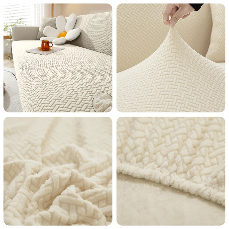Jacquard Sofa Cover For Living Room Elastic Thick Jacquard Sofa Cover For Sofa L-shaped Corner Sofa Covers 1/2/3/4/5 Seater