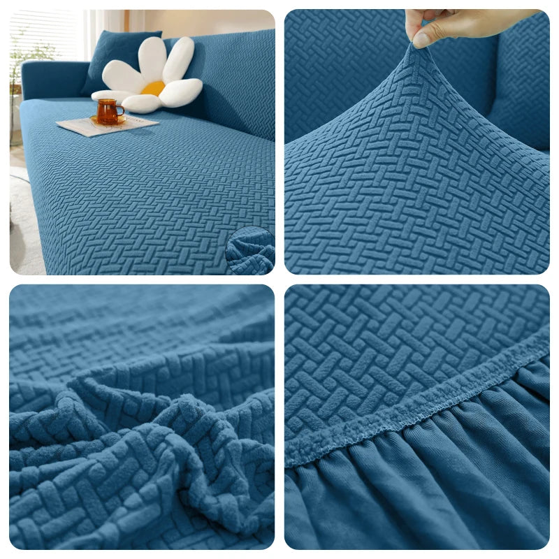 Jacquard Sofa Cover For Living Room Elastic Thick Jacquard Sofa Cover For Sofa L-shaped Corner Sofa Covers 1/2/3/4/5 Seater
