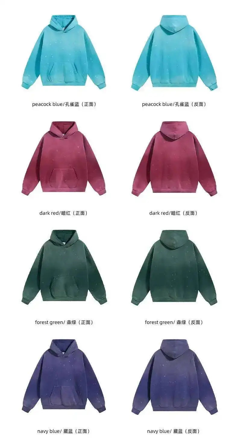 IEFB Spring New Trendy Sets Washed Sweatshirt Sweatpants Splash-ink Spray Dye Velvet Hoodies Autumn Male Wear Menwear 9W125